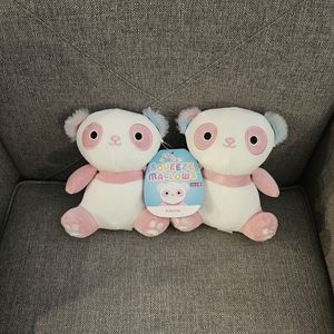 BUNDLE (2)  Twin New with Tags Squishmellows Kaldette Pandas 7"